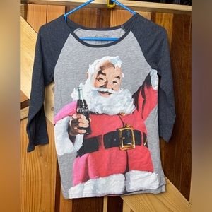 Coca-Cola Vintage Santa Claus Long Sleeve T-shirt - Size Small